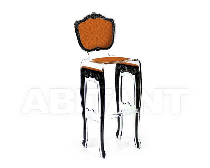 Buy Bar stool Acrila Baroque Full acrylic Baroque or Capiton Bar stool orange