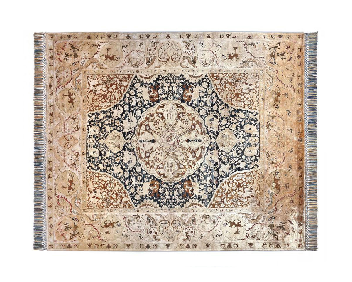 Buy Modern carpet Rug Star Oxidized Hunter No. 01 | MidNightBlue | SilkFringes