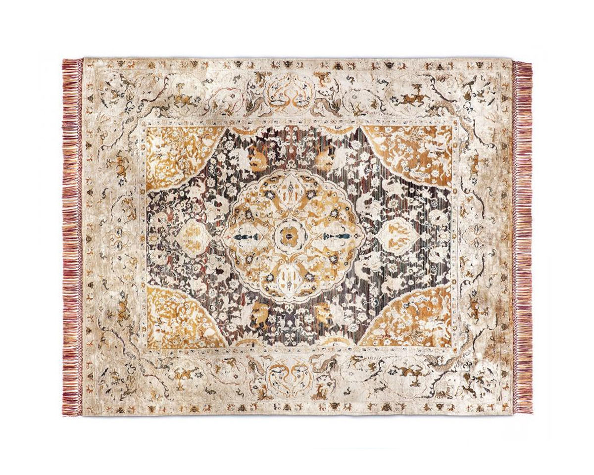 Buy Modern carpet Rug Star Oxidized Hunter No. 01 | Bordeaux | SilkFringes 
